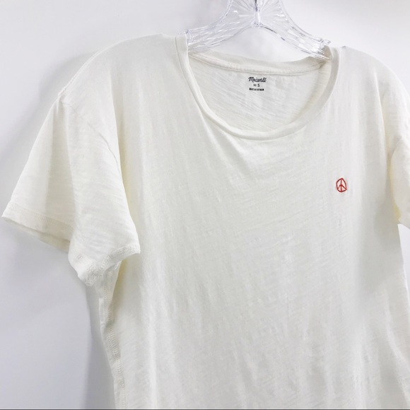 Madewell Whisper Cotton Crewneck Tee Peace Sign S - Picture 2 of 7